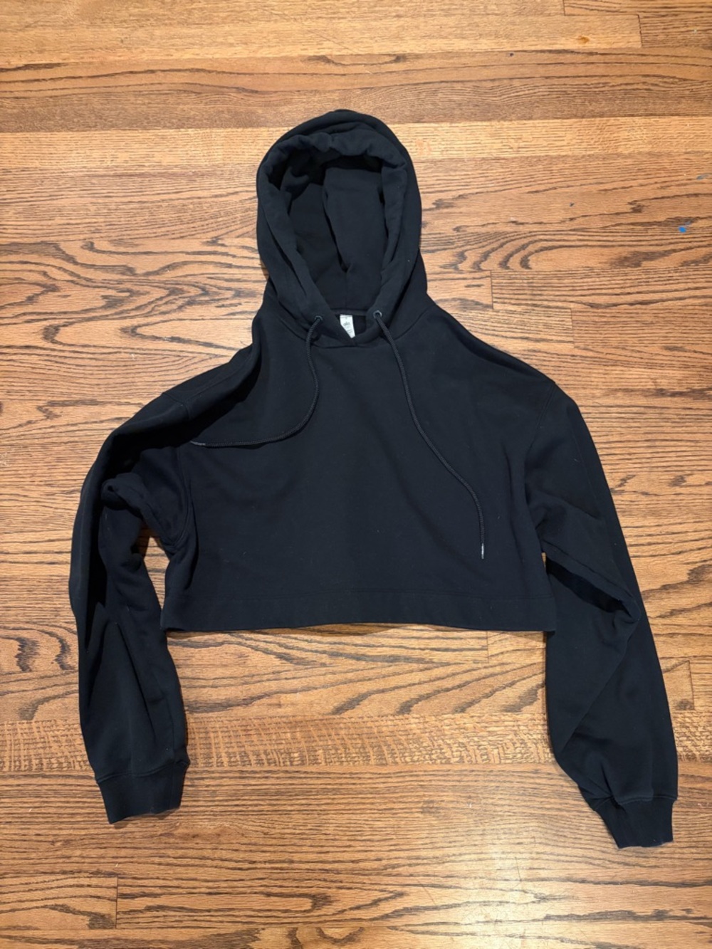 Black ALO Cropped Hoodie - Women Tops